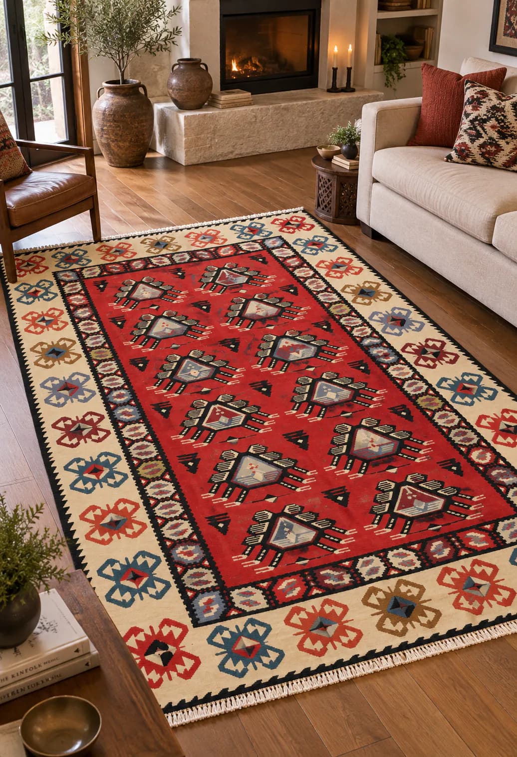 Tribal / folk-inspired geometric Kilim ( Motif )